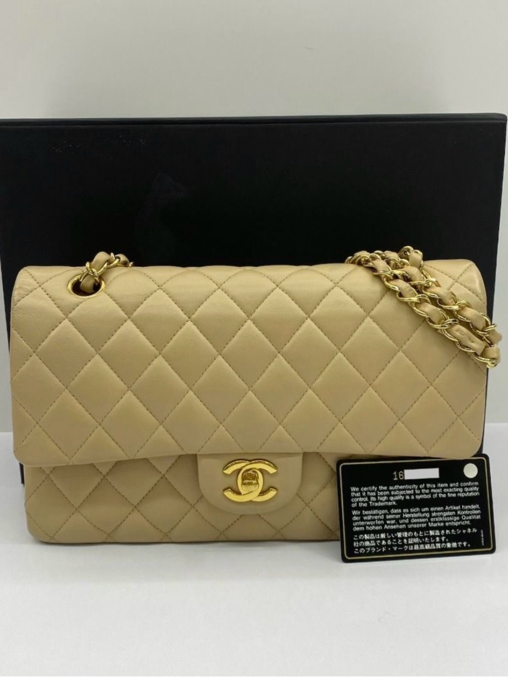 CHANEL Quilted Shoulder Bag in Beige with Gold Hardware - Picture 3 of 9